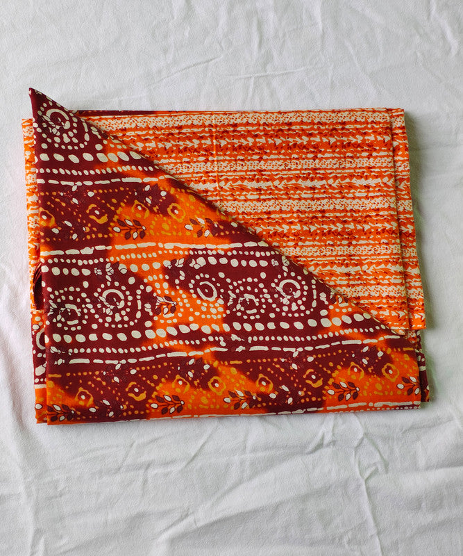 Hand Block Printed Designer Women Cotton Unstitched Material Top-Bottom