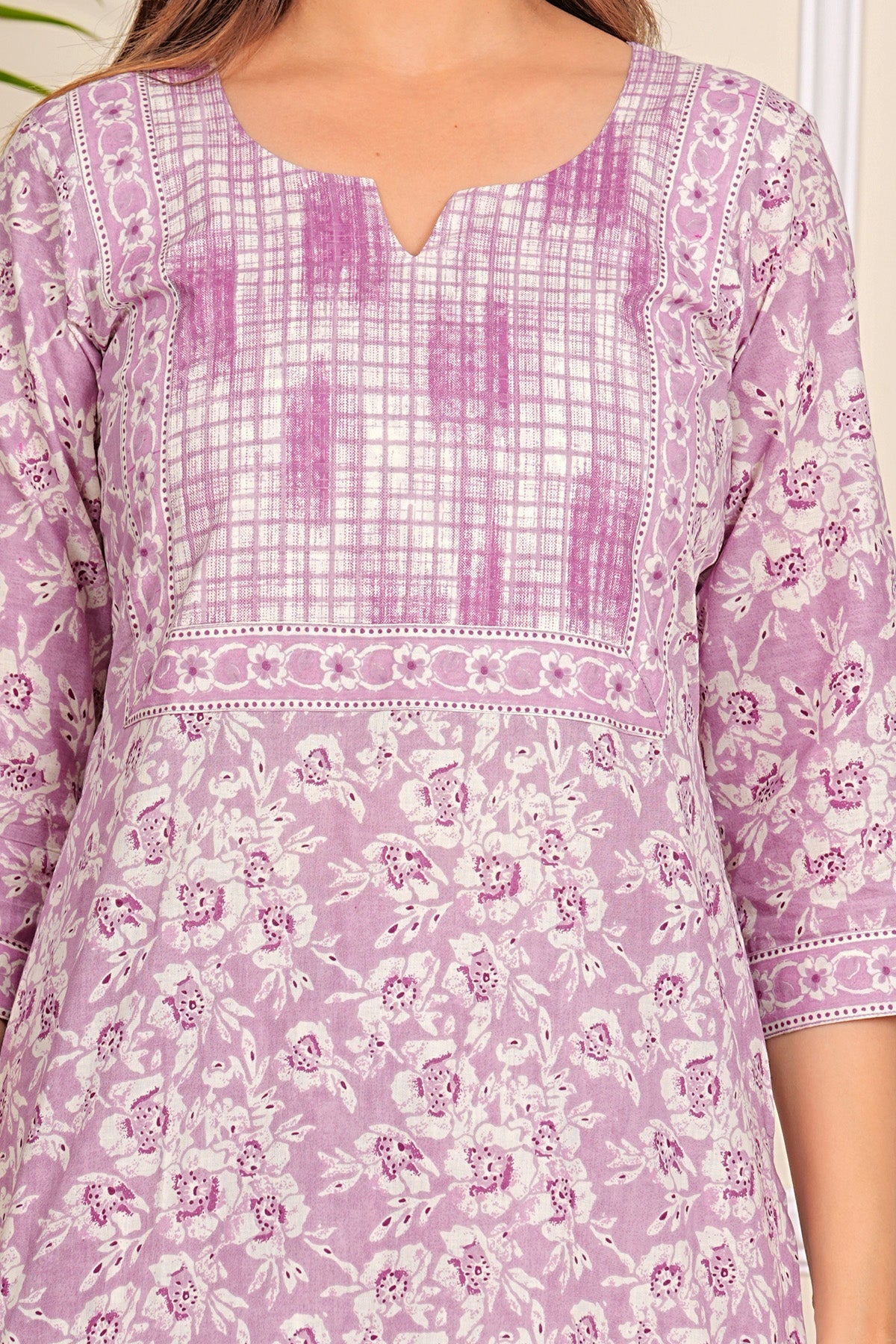 Pure Cotton Printed Designer Women Kurta Pant set With Dupatta Purple