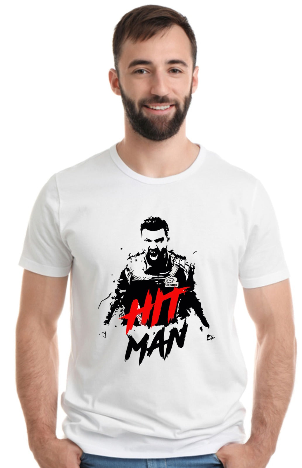 Printed Designer White Sports Solid Slim Fit Crew Neck T-Shirts For Regular Wear