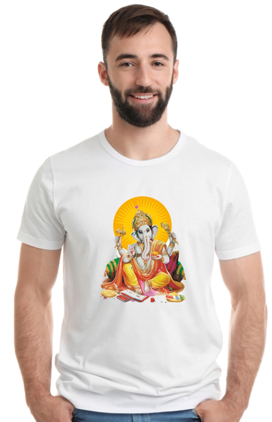 Printed Designer White Sports Solid Slim Fit Crew Neck T-Shirts For Regular Wear