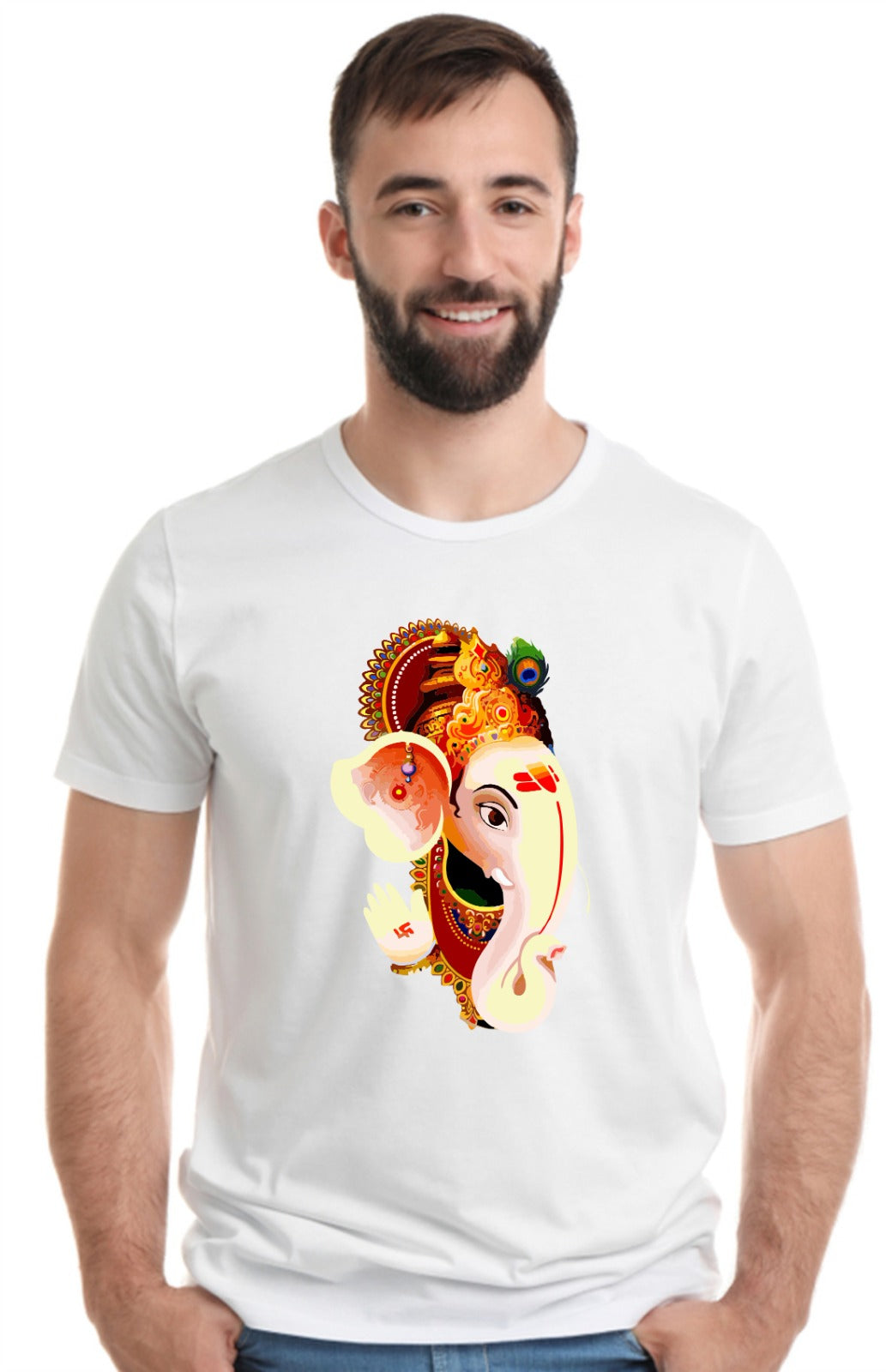Printed Designer White Sports Solid Slim Fit Crew Neck T-Shirts For Regular Wear