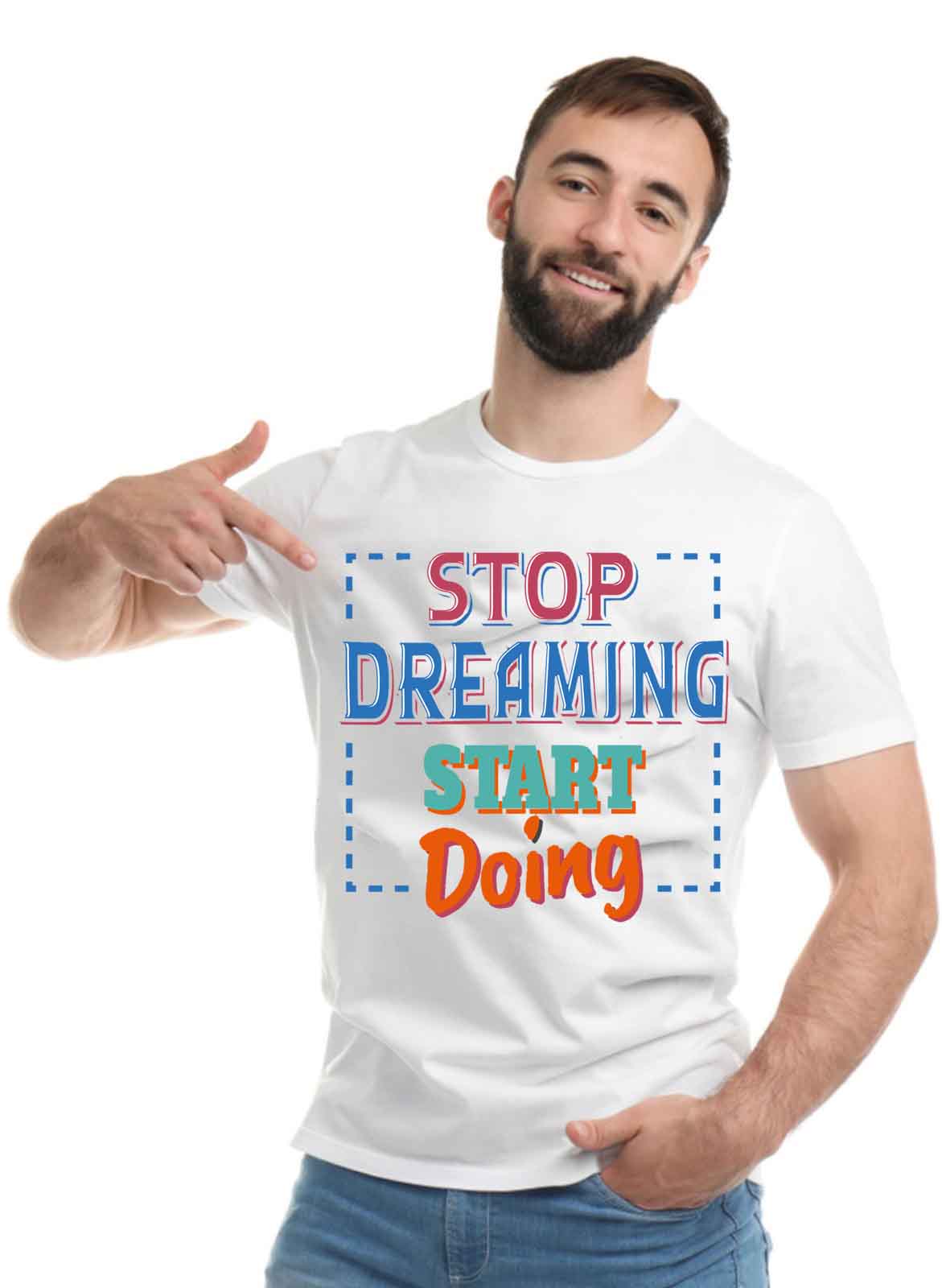 Printed Designer White Sports Solid Slim Fit Crew Neck T-Shirts For Regular Wear