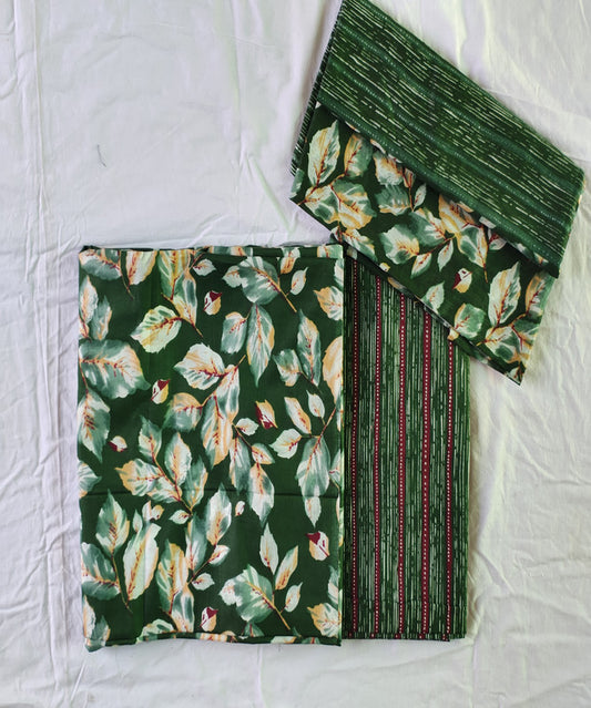Hand Block Printed Designer Women Cotton Unstitched Material  Top-Bottom with Dupatta