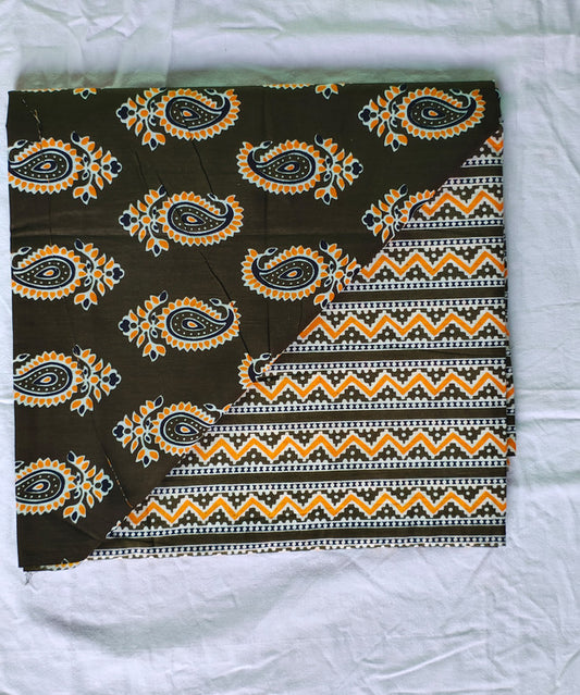 Hand Block Printed Designer Women Cotton Unstitched Material Top-Bottom