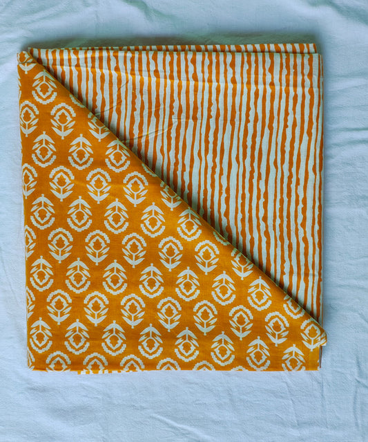 Hand Block Printed Designer Women Cotton Unstitched Material Top-Bottom