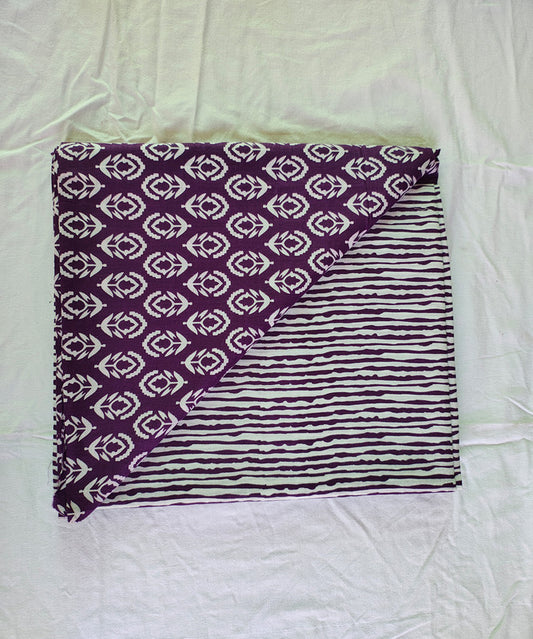 Hand Block Printed Designer Women Cotton Unstitched Material Top-Bottom