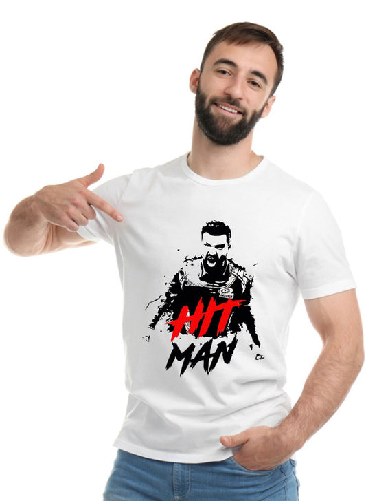 Printed Designer White Sports Solid Slim Fit Crew Neck T-Shirts For Regular Wear
