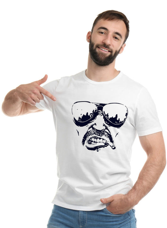 Printed Designer White Sports Solid Slim Fit Crew Neck T-Shirts For Regular Wear