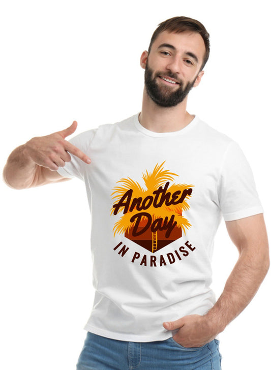 Printed Designer White Sports Solid Slim Fit Crew Neck T-Shirts For Regular Wear