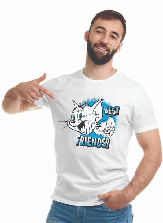 Printed Designer White Sports Solid Slim Fit Crew Neck T-Shirts For Regular Wear