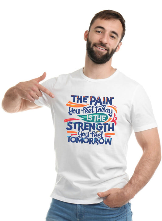 Printed Designer White Sports Solid Slim Fit Crew Neck T-Shirts For Regular Wear