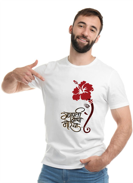 Printed Designer White Sports Solid Slim Fit Crew Neck T-Shirts For Regular Wear