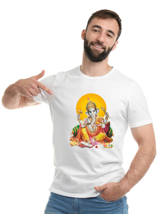 Printed Designer White Sports Solid Slim Fit Crew Neck T-Shirts For Regular Wear