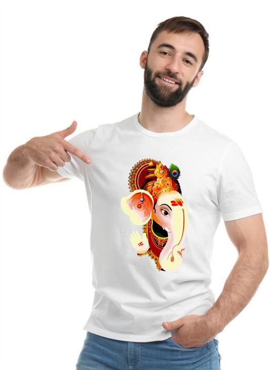 Printed Designer White Sports Solid Slim Fit Crew Neck T-Shirts For Regular Wear