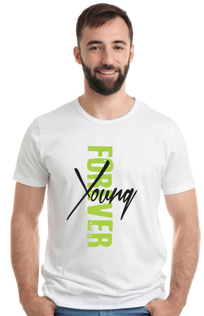 Printed Designer White Sports Solid Slim Fit Crew Neck T-Shirts For Regular Wear