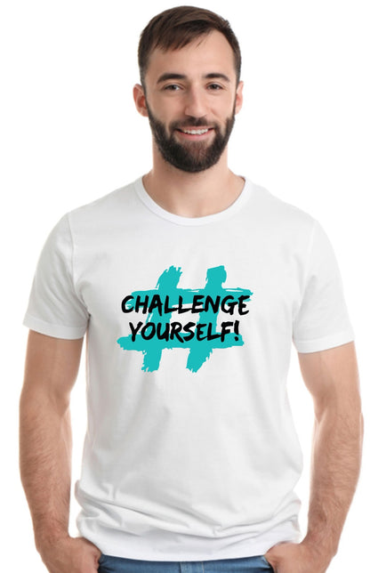 Printed Designer White Sports Solid Slim Fit Crew Neck T-Shirts For Regular Wear