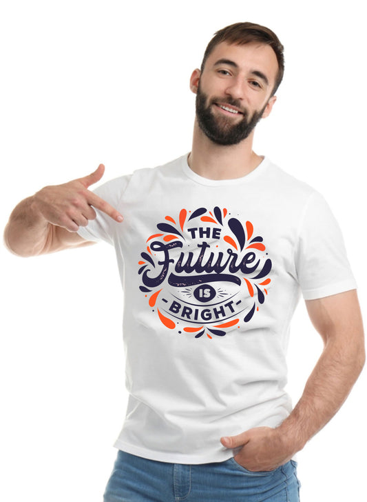 Printed Designer White Sports Solid Slim Fit Crew Neck T-Shirts For Regular Wear