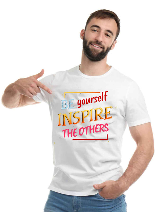 Printed Designer White Sports Solid Slim Fit Crew Neck T-Shirts For Regular Wear
