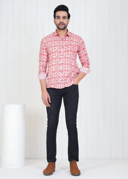 Men`s Printed Pure Cotton Stylish Latest Design Shirt