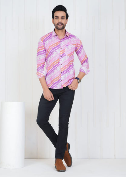 Men's Block Printed JAIPURI PRINTS Cotton Shirt IN UNIQUE STYLE