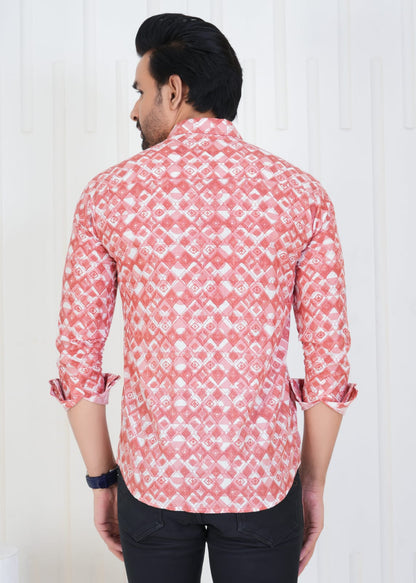 Men`s Printed Pure Cotton Stylish Latest Design Shirt